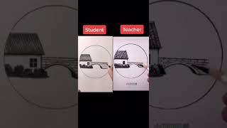 Teacher vs Student drawing challenge #drawing #art #2