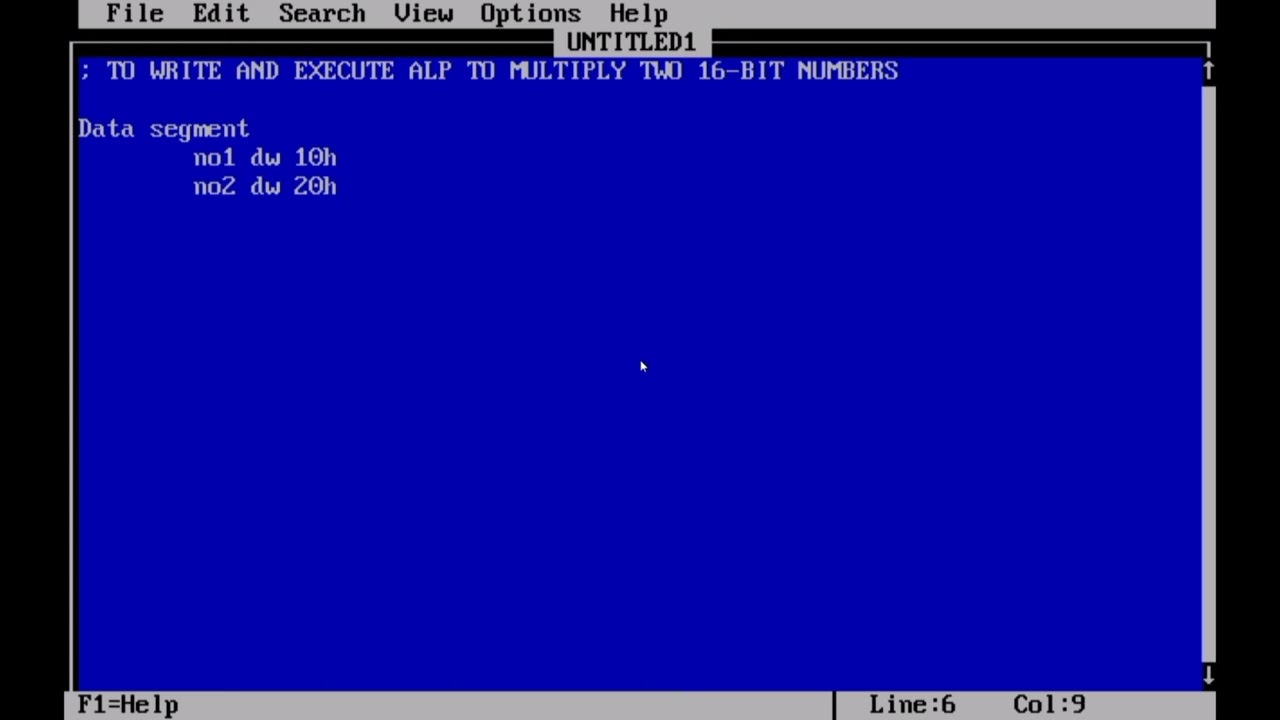 TO WRITE AND EXECUTE ALP TO MULTIPLY TWO 16-BIT NUMBERS (microprocessor  8086)