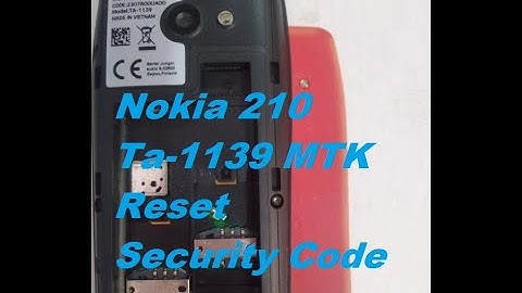 Nokia 210 Ta-1139 Mtk Reset Security Code
