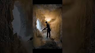 This video is showing the transformation of a rugged mountain cave into fully furnished wooden cabin