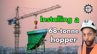 Installing a 68-tonne feed hopper | Heavy tower crane lift