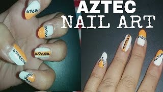 AZTEC TRIBAL NAIL ART || SIMPLE AND EASY