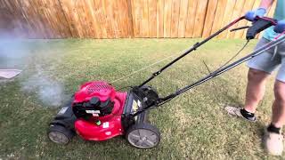 Five dollar Craftsman M230 mower carb cleaned, and test before oil change (had gas mixed in oil)
