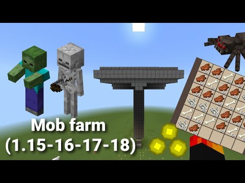 Como hacer una granja de Mobs 🕷️✅ //1.15-16-17-18// Minecraft Bedrock y Java