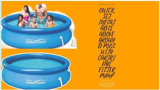SUMMER WAVES 10×30 IN QUICK SET INFLATABLE ABOVE GROUND POOL WITH CARTRIDGE FILTER PUMP
