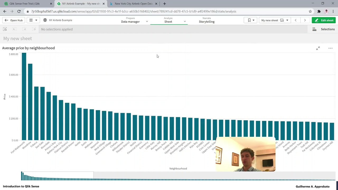 3 - Creating the first chart | Qlik Sense Dashboard from Scratch - YouTube