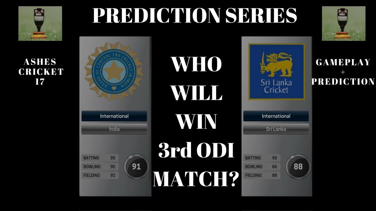 INDIA VS SRILANKA - 3rd ODI(HINDI) | ASHES CRICKET 2017 |"NEW SERIES" | GAMEPLAY( LEGEND MODE ) |