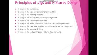 Design principle of Jig and Fixture