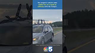 Watch Vermont DUI recipient blow past state trooper on the wrong side of highway