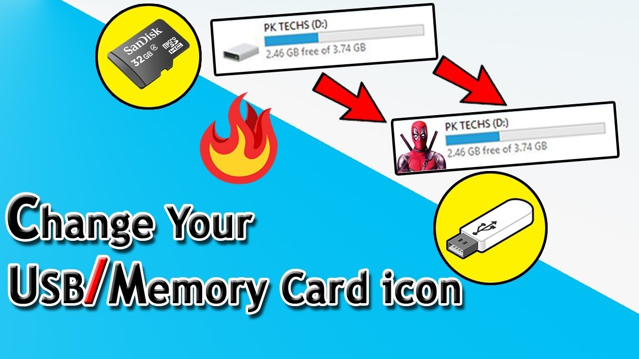 How To Change Your USB Flash Drive/Memory Card Icon | in Urdu/Hindi ...