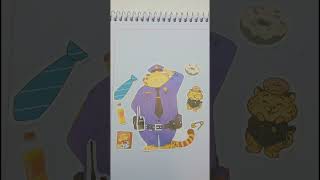 Cómo dibujar a jaguar con estiker #zootopia #shortsviral #short