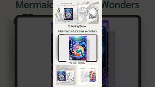 Mermaids & Ocean Wonders - 20 Printable Coloring Pages, Magical Underwater World, US Letter Size PDF