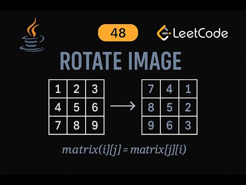LeetCode 48: Rotate Image | Java Solution | In-place Matrix Manipulation