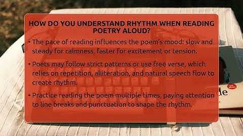 How Do You Understand Rhythm When Reading Poetry Aloud? - The Prose Path