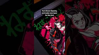 I use font always on Tshirt design #procreatetips #digitaldrawing #animeclothing