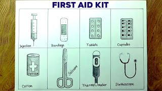 First aid kit drawing easily for beginners