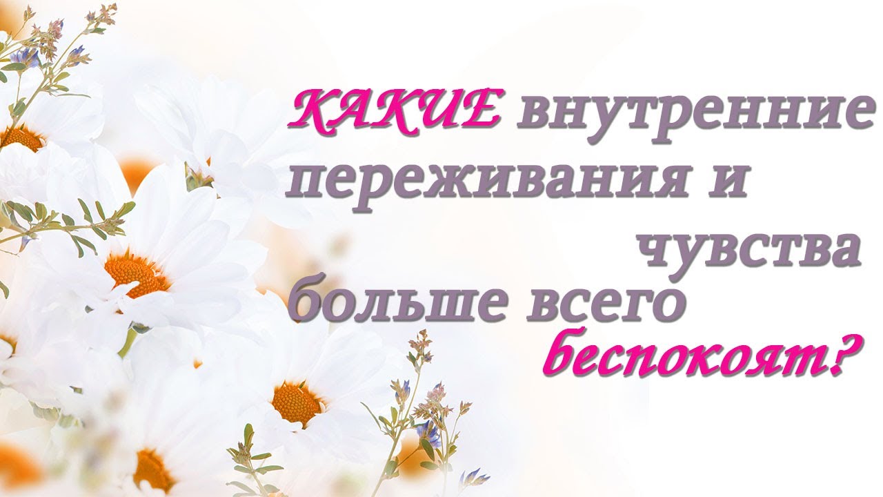 Какие внутренние переживания и чувства, больше всего вас беспокоят ...