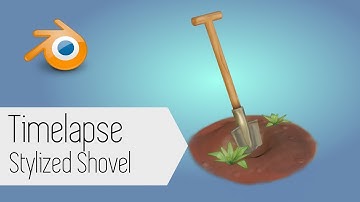 Low Poly Stylized Shovel - Blender 2.8 - Timelapse