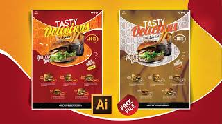 [Free .Ai 05/07] : How to Design a Food Menu with Adobe Illustrator