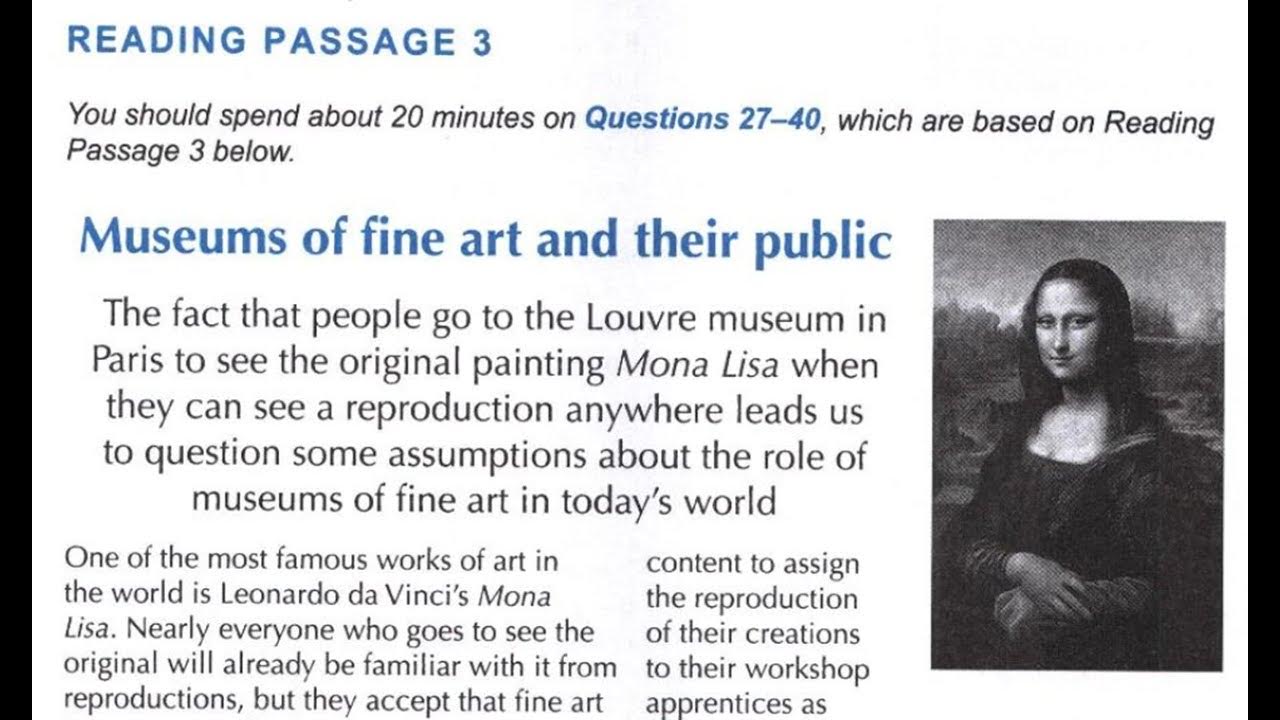 Museums Of Fine Art And Their Public IELTS 10 Reading Answers with