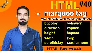 HTML marquee Tag | HTML marquee tag with All Attributes Explained | #html | #basichtml40 screenshot 2