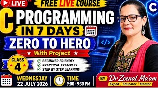 C Programming-4 Free Course for BCA MCA by Dr Zeenat Ma'am