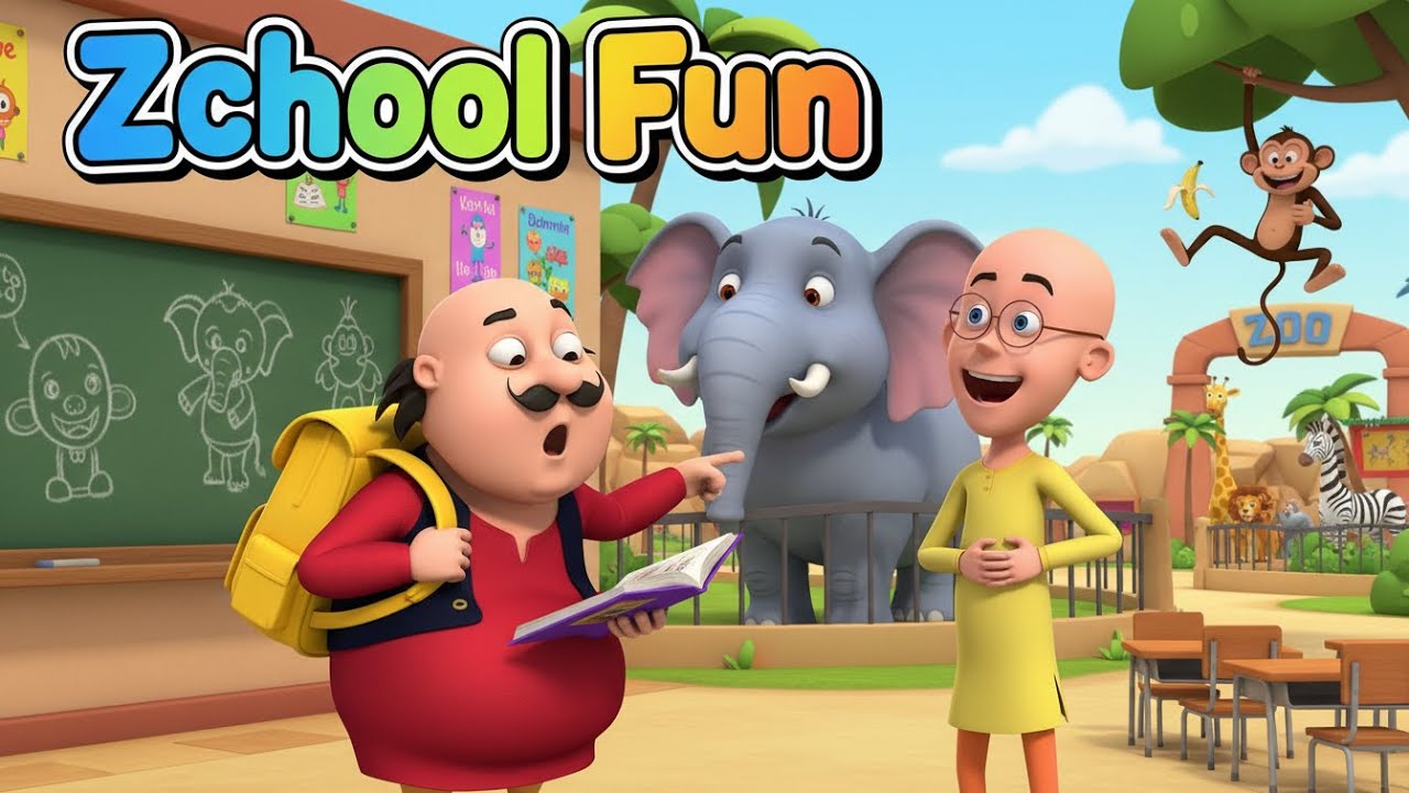 Motu Patlu Ka Zoo Adventure 🐘😂 | Funny Animals | Kids Cartoon Story | Motu Patlu Ka School Fun 🏫😂