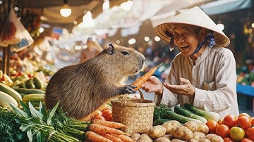 Capybara Đi Chợ Mua Đồ Và Gây Bão Cả Khu Chợ!