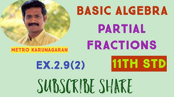 11th Std Maths Ex.2.9(2) Resolve into partial fractions (3x+1)/(x-2)(x+1)