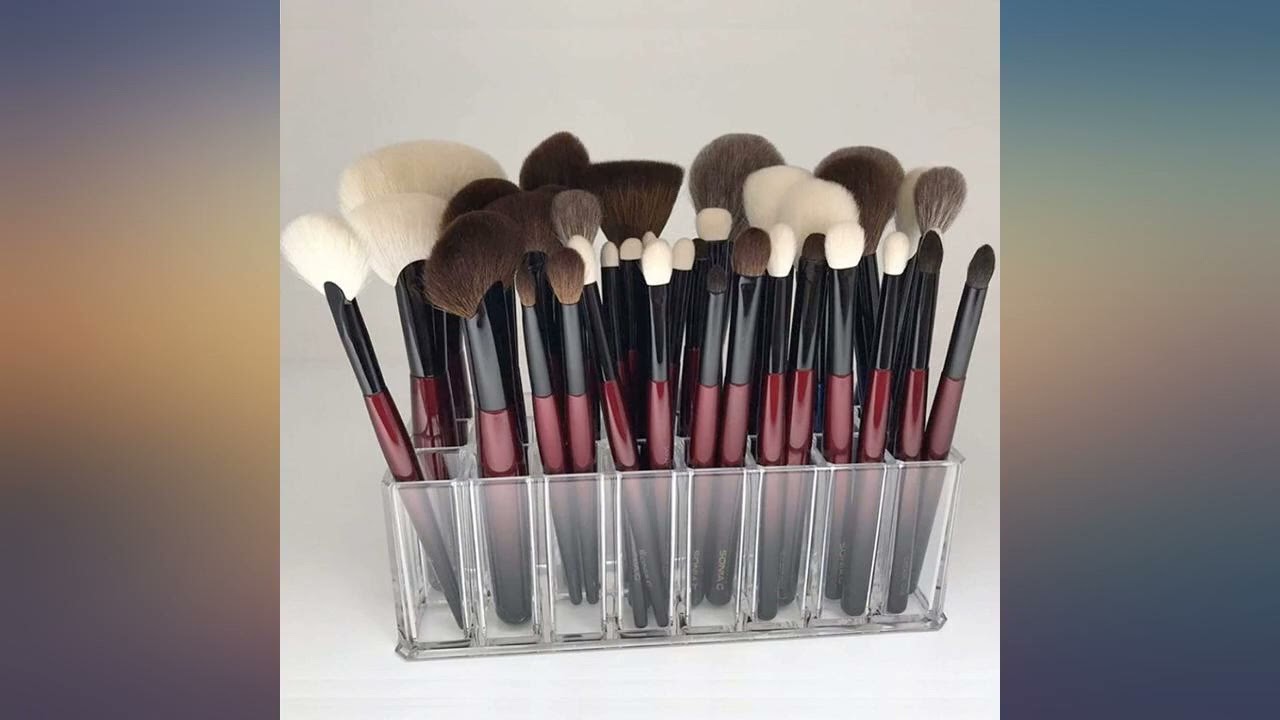 byAlegory (Set Of 2) Acrylic Makeup Brush Organizer 24 Space Storage w// Deep Slots review