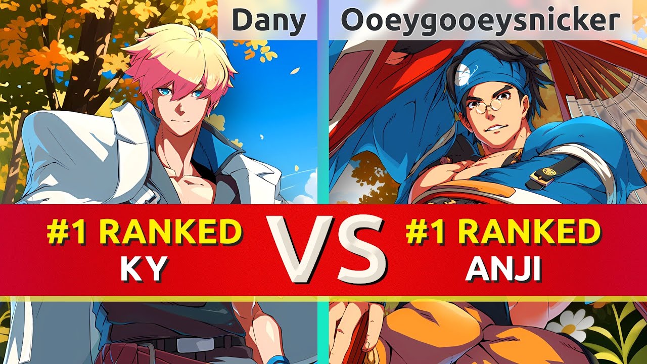 GGST ▰ Dany (#1 Ranked Ky) vs Ooeygooeysnicker (#1 Ranked Anji). High Level Gameplay