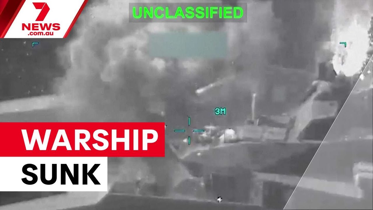 United States sinks Iranian warship off Sri Lanka | 7NEWS