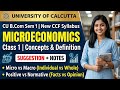 CU B.Com Sem 1 Microeconomics Class 1 | Core Concepts, Suggestions & Notes |Micro Positive Normative