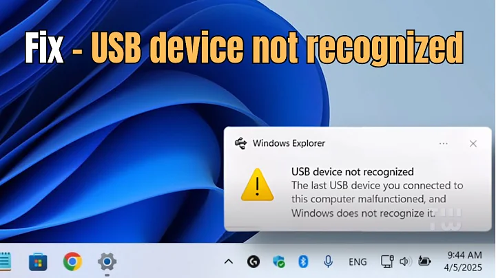 Fix USB Device Not Recognized in Windows 11 / 10 (5 Methods)