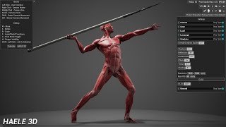 Male figure anatomy pose drawing reference throwing a spear gesture
