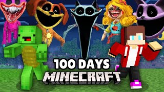 JJ and Mikey Survived 100 Days From MISS DELIGHT CatNap DogDay Minecraft Poppy Playtime Maizen