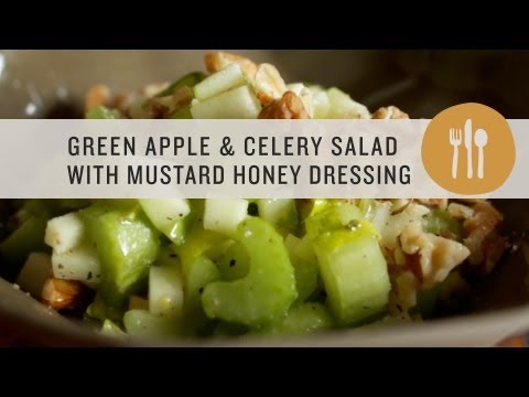 Green Apple and Celery Salad with Mustard Honey Dressing - Superfoods