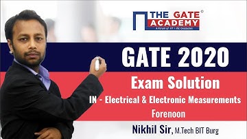 GATE 2020 Answer Key with Solutions for IN Paper – Electrical and Electronic Measurements