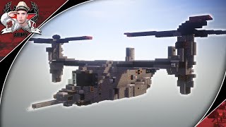 Minecraft: Modern Warfare V-22 "Osprey" | Tiltrotor Aircraft Tutorial (Landed + In-Flight Versions)