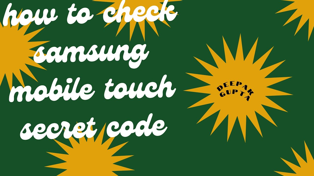 How to check samsung mobile touch proper work or not - YouTube