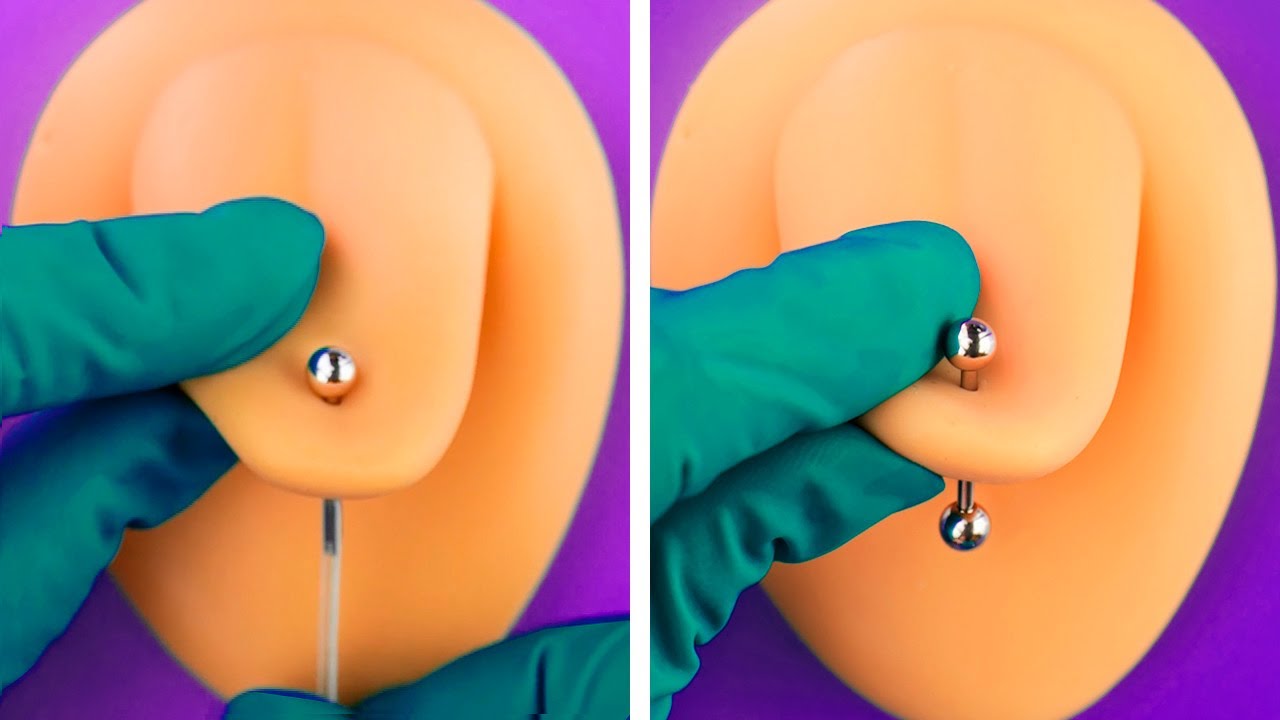 ⁣HARİKA BİR PIERCING YAPIMI SÜRECİ || KENDİN YAP TARZINDA GEÇİCİ DÖVMELER VE PIERCING