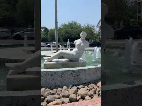 White MARBLE NAKED WOMAN SCULPTURE WATERFALL