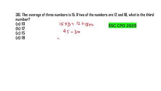 The average of three numbers is 15  If two of the numbers are 12 and 18, what is the third number