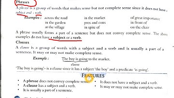 Class 6, Grammar Made Easy, Chap 1, part 5, Phrases and Clauses