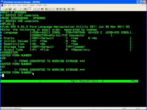 Generating DPS 2200 COBOL Screen Definitions