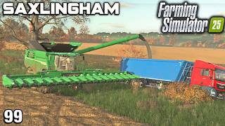 NEW CORN HEADER FOR THE JOHN DEERE TO START THE SUNFLOWERS Saxlingham FS25 Ep 99