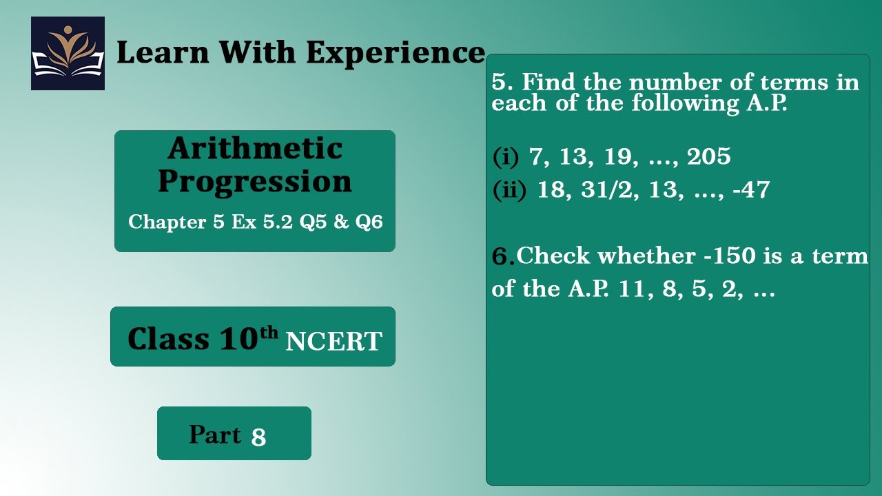 Arithmetic Progression Class 10 Maths | Chapter 5 | NCERT | Ex 5.2 Q5 ...
