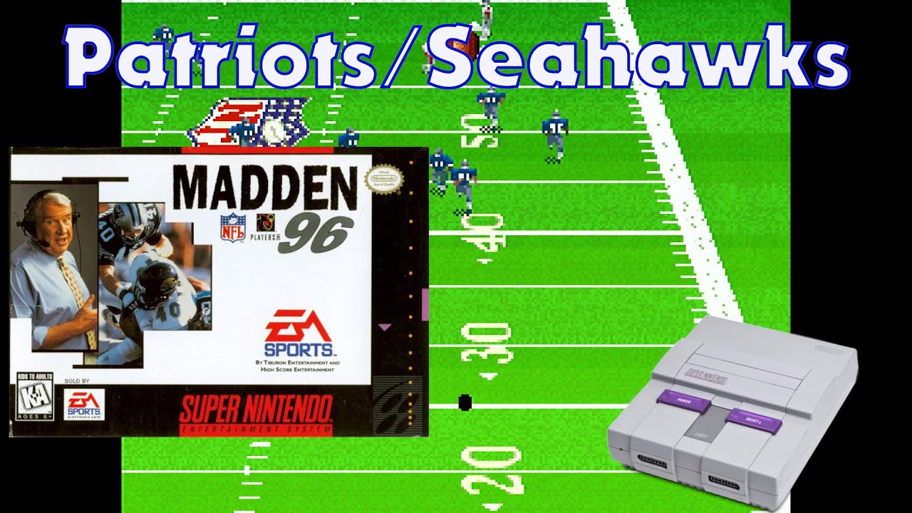 Patriots / Seahawks Sim - Madden NFL 96 - Super Nintendo (1995)