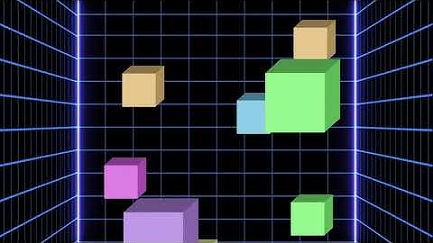 Motion Background /3D animation multi colors cups/Abstract Box Motion Background Loop