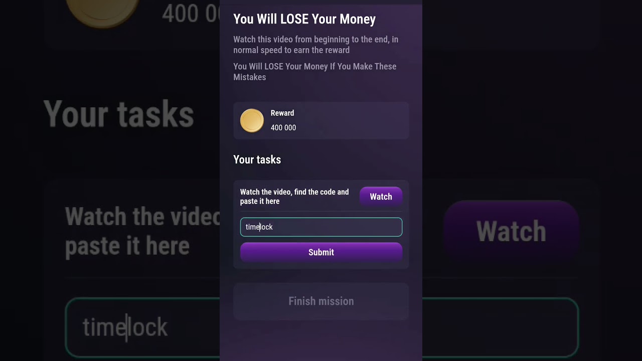 you will lose your money tapswapvideo code 